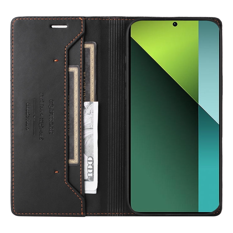 For Redmi Note 13 Pro 5G GQUTROBE G01 RFID Anti-theft Leather Phone Case(Black)