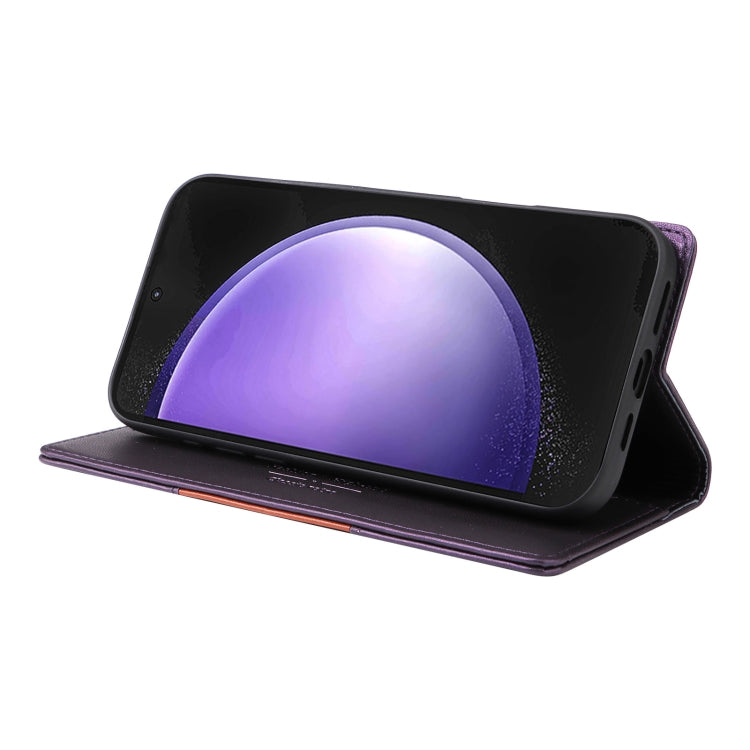 For Samsung Galaxy A25 5G GQUTROBE G01 RFID Anti-theft Leather Phone Case(Purple)