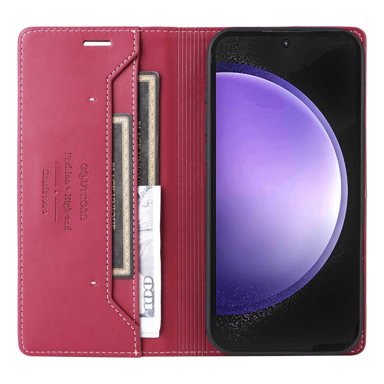 For Samsung Galaxy A35 GQUTROBE G01 RFID Anti-theft Leather Phone Case(Red)