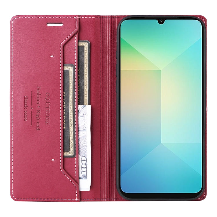For Samsung Galaxy A06 GQUTROBE G01 RFID Anti-theft Leather Phone Case(Red)