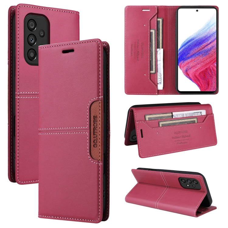 For Samsung Galaxy A23 5G GQUTROBE G01 RFID Anti-theft Leather Phone Case(Red)