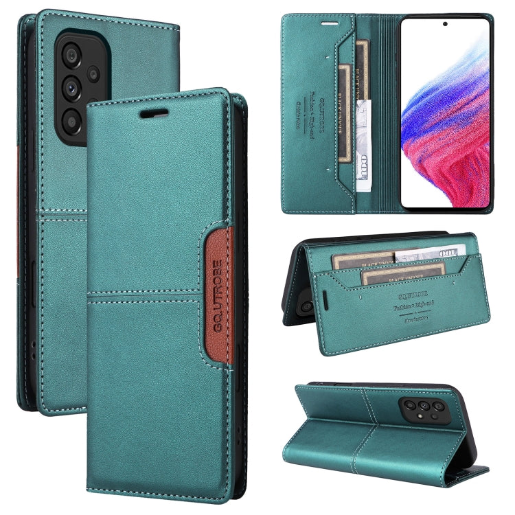 For Samsung Galaxy A32 5G GQUTROBE G01 RFID Anti-theft Leather Phone Case(Green)