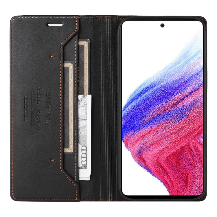 For Samsung Galaxy A33 5G GQUTROBE G01 RFID Anti-theft Leather Phone Case(Black)