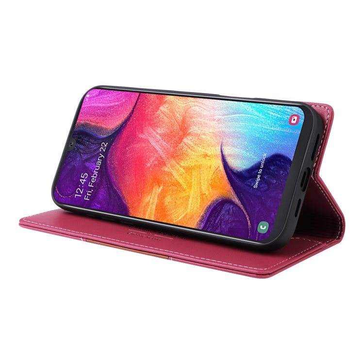 For Samsung Galaxy A50 GQUTROBE G01 RFID Anti-theft Leather Phone Case(Red)
