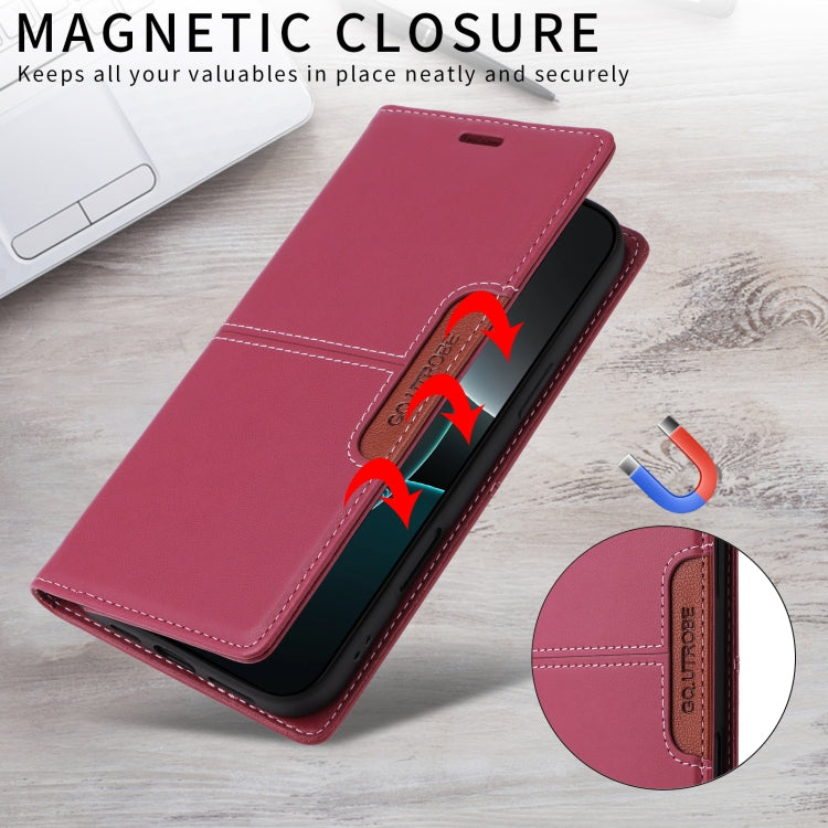 For Samsung Galaxy A50 GQUTROBE G01 RFID Anti-theft Leather Phone Case(Red)