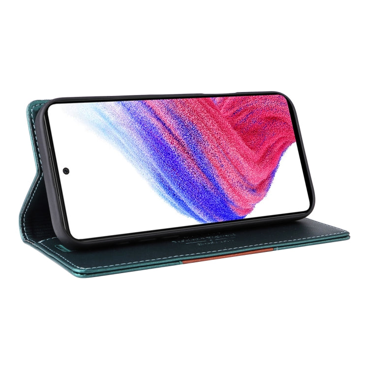 For Samsung Galaxy A52 GQUTROBE G01 RFID Anti-theft Leather Phone Case(Green)