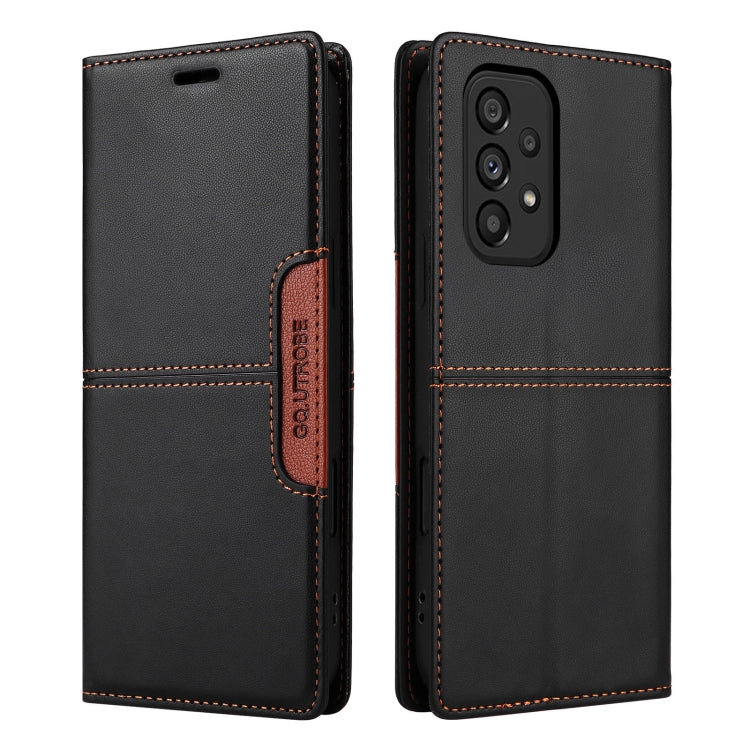 For Samsung Galaxy A72 GQUTROBE G01 RFID Anti-theft Leather Phone Case(Black)