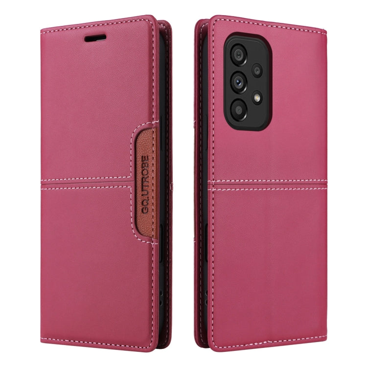 For Samsung Galaxy A73 5G GQUTROBE G01 RFID Anti-theft Leather Phone Case(Red)