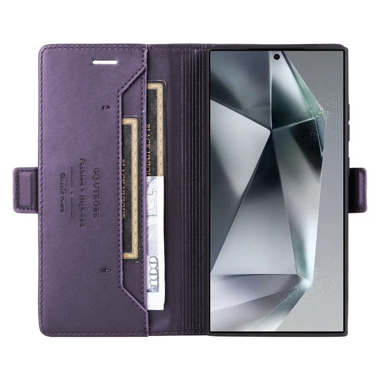 For Samsung Galaxy S22 Ultra 5G GQUTROBE G01 RFID Anti-theft Leather Phone Case(Purple)