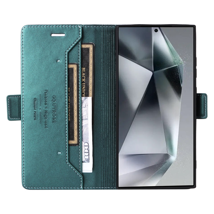 For Samsung Galaxy S23 Ultra 5G GQUTROBE G01 RFID Anti-theft Leather Phone Case(Green)