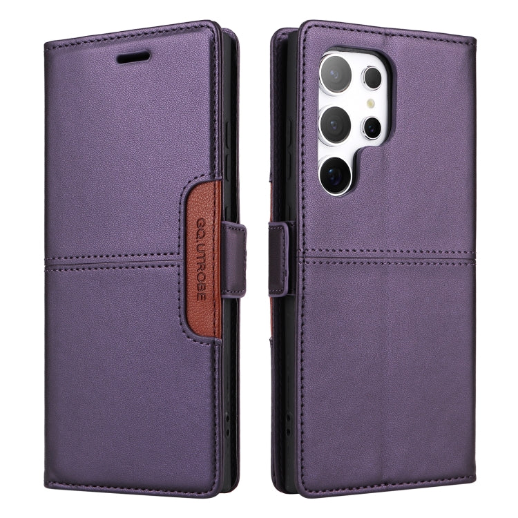 For Samsung Galaxy S24 Ultra 5G GQUTROBE G01 RFID Anti-theft Leather Phone Case(Purple)