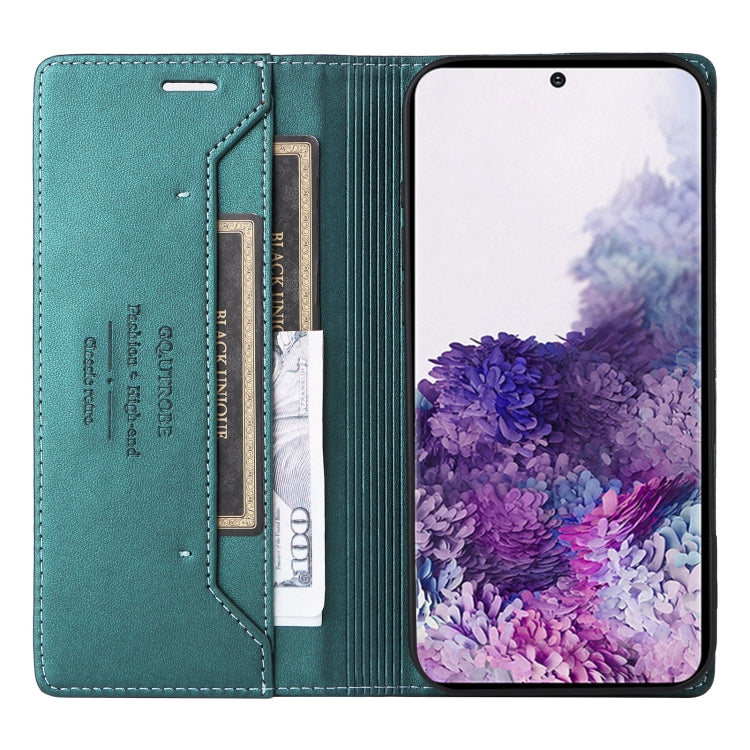 For Samsung Galaxy S20 GQUTROBE G01 RFID Anti-theft Leather Phone Case(Green)