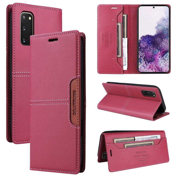For Samsung Galaxy S20 FE GQUTROBE G01 RFID Anti-theft Leather Phone Case(Red)