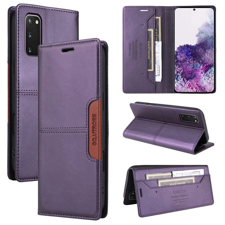 For Samsung Galaxy S20 FE GQUTROBE G01 RFID Anti-theft Leather Phone Case(Purple)