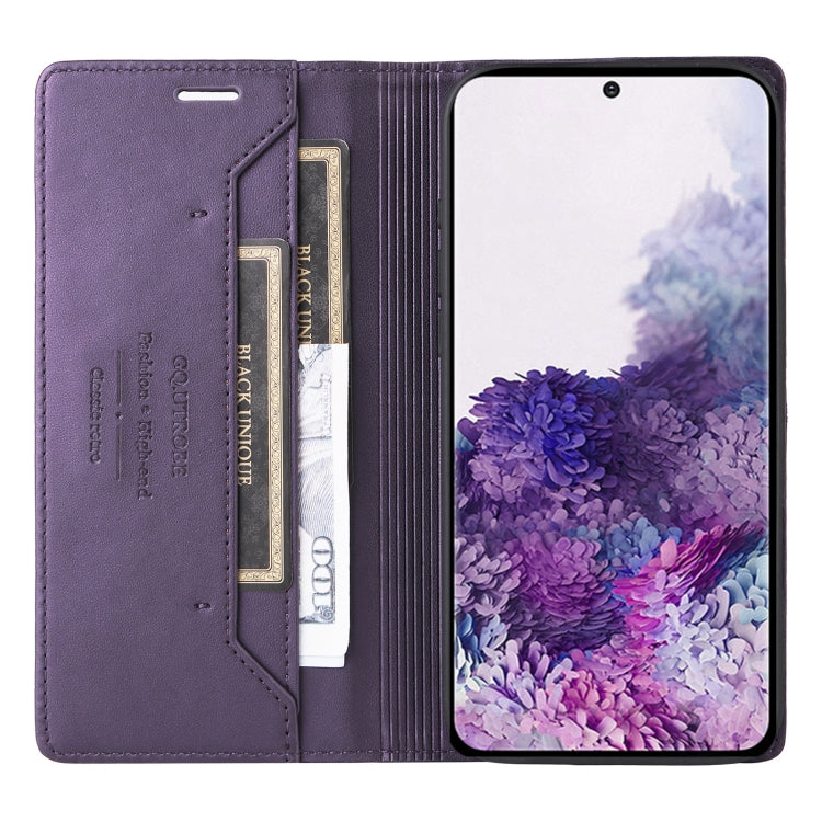 For Samsung Galaxy S20 FE GQUTROBE G01 RFID Anti-theft Leather Phone Case(Purple)