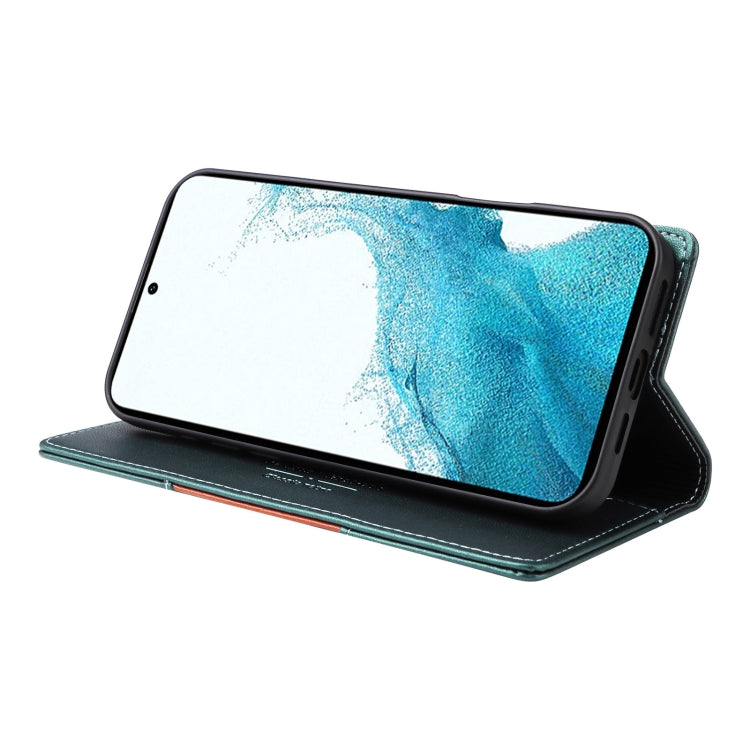 For Samsung Galaxy S21 FE 5G GQUTROBE G01 RFID Anti-theft Leather Phone Case(Green)