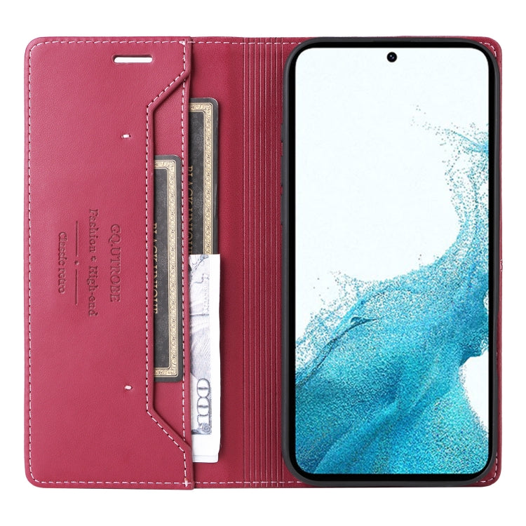For Samsung Galaxy S21+ 5G GQUTROBE G01 RFID Anti-theft Leather Phone Case(Red)
