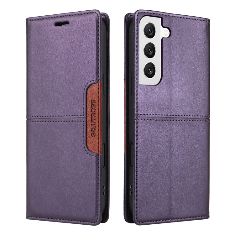 For Samsung Galaxy S21+ 5G GQUTROBE G01 RFID Anti-theft Leather Phone Case(Purple)