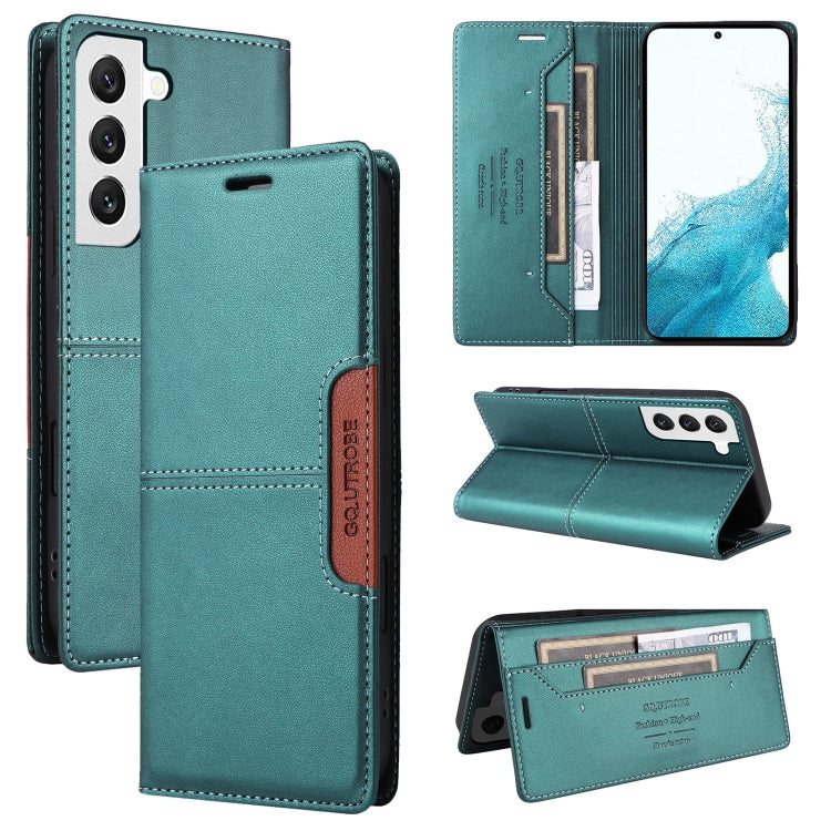 For Samsung Galaxy S21+ 5G GQUTROBE G01 RFID Anti-theft Leather Phone Case(Green)