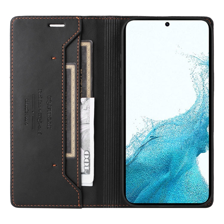 For Samsung Galaxy S22+ 5G GQUTROBE G01 RFID Anti-theft Leather Phone Case(Black)