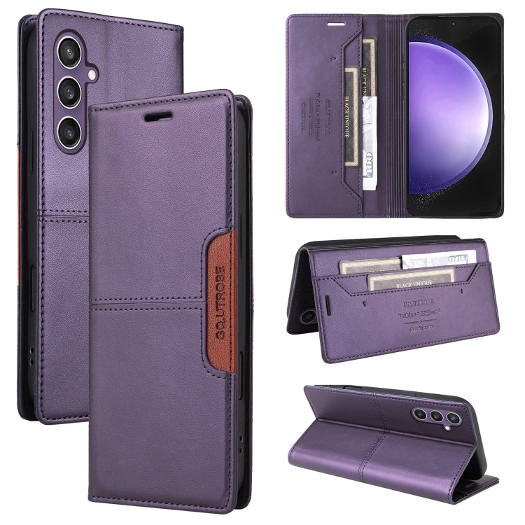 For Samsung Galaxy S23 FE 5G GQUTROBE G01 RFID Anti-theft Leather Phone Case(Purple)