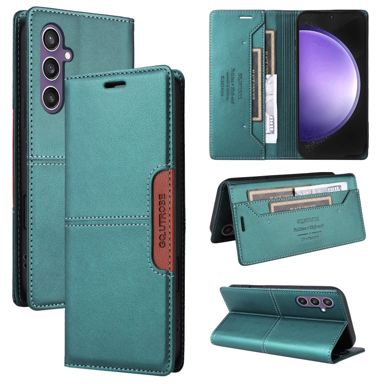 For Samsung Galaxy S23 FE 5G GQUTROBE G01 RFID Anti-theft Leather Phone Case(Green)