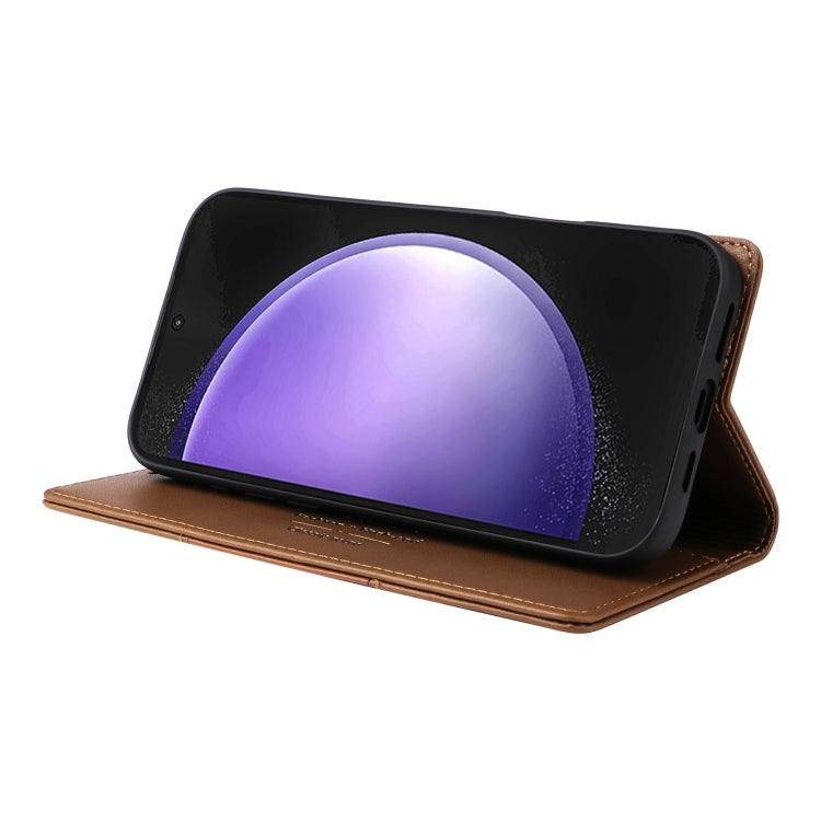 For Samsung Galaxy S24 5G GQUTROBE G01 RFID Anti-theft Leather Phone Case(Brown)