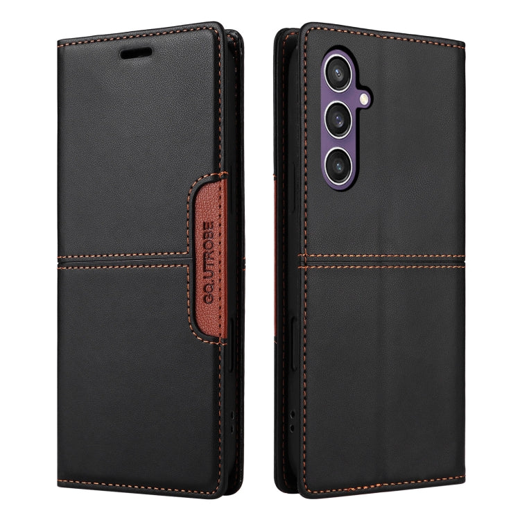 For Samsung Galaxy S24 5G GQUTROBE G01 RFID Anti-theft Leather Phone Case(Black)