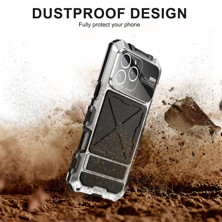 For iPhone 16 Pro Max R-JUST Life Waterproof Dustproof Shockproof Phone Case(Silver)