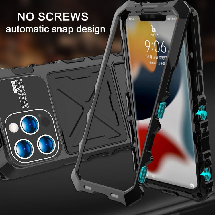 For iPhone 15 Pro Max R-JUST Life Waterproof Dustproof Shockproof Phone Case(Black)