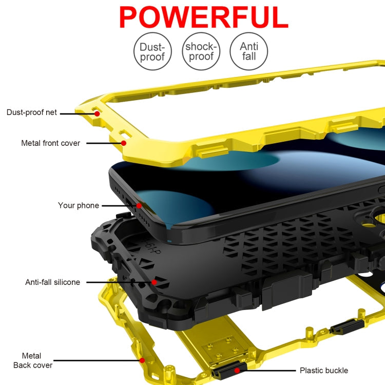 For iPhone 15 Pro Max R-JUST Life Waterproof Dustproof Shockproof Phone Case(Yellow)