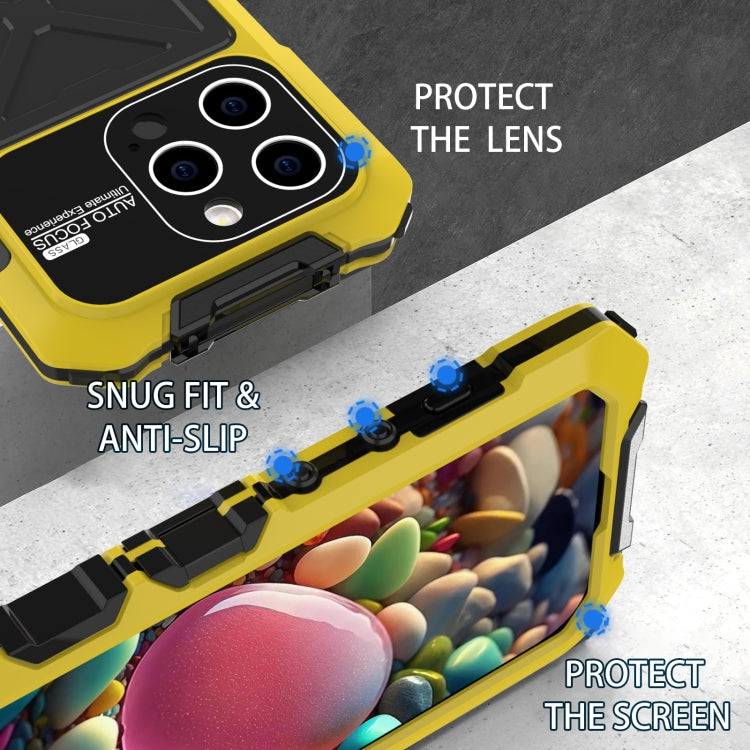 For iPhone 15 Pro Max R-JUST Life Waterproof Dustproof Shockproof Phone Case(Yellow)
