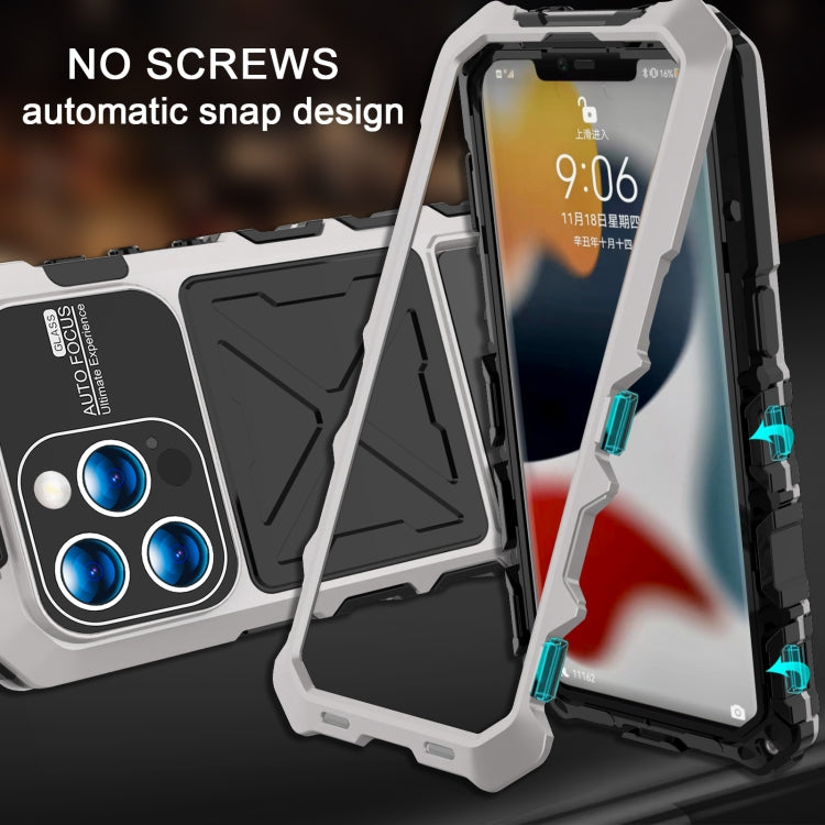 For iPhone 15 Pro Max R-JUST Life Waterproof Dustproof Shockproof Phone Case(Silver)
