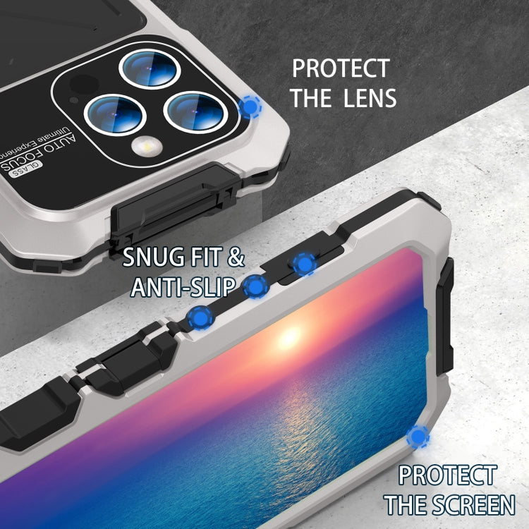 For iPhone 15 Pro R-JUST Life Waterproof Dustproof Shockproof Phone Case(Silver)