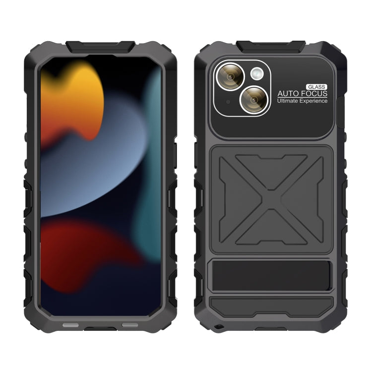 For iPhone 15 Plus R-JUST Life Waterproof Dustproof Shockproof Phone Case(Black)