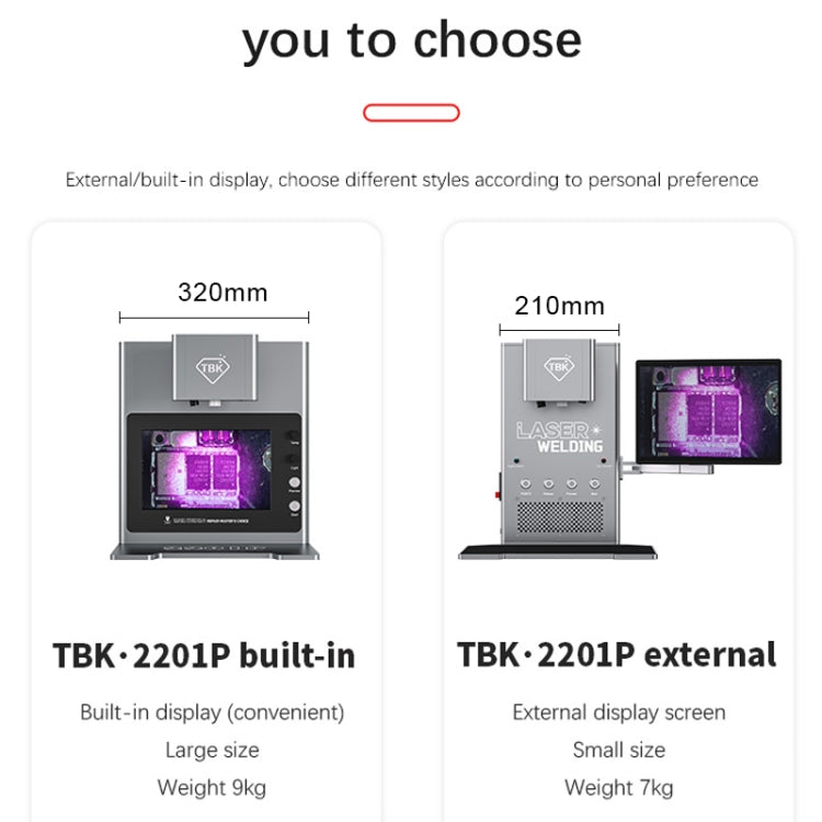TBK 2205 Smart Infrared Laser Thermostatic Welding Machine with HD Camera, Plug:EU Plug(External LCD)