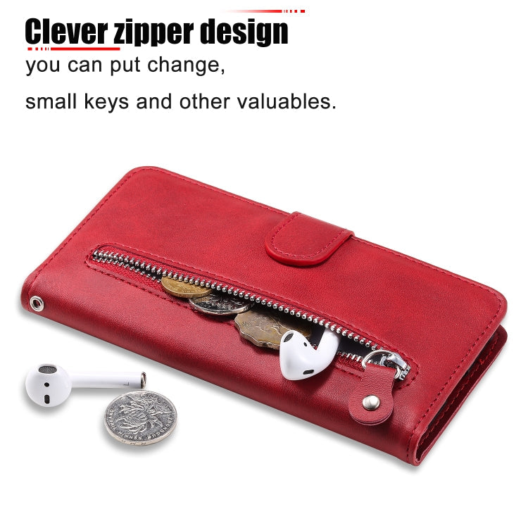 Fashion Calf Texture Zipper Horizontal Flip Leather Case with Stand & Card Slots & Wallet Function, For iPhone 12 Pro / 12, For iPhone 12 Pro Max, For Xiaomi Redmi 9C, For Xiaomi Redmi 9A