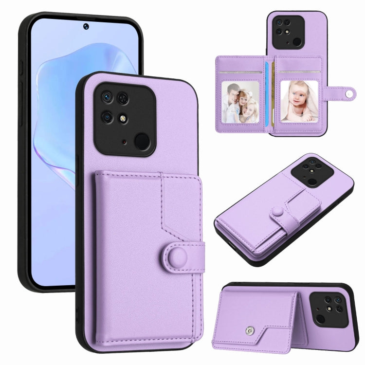 Button Card Bag RFID Anti-theft Phone Case, For Redmi Note 12 5G Global, For Redmi 12C / 11A, For Redmi 10C