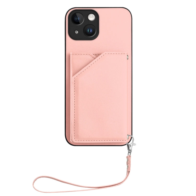 Skin Feel Four Card Slots Phone Case with Wrist Strap, For iPhone 13 mini, For iPhone 12, For iPhone 12 Pro Max, For iPhone 12 Pro