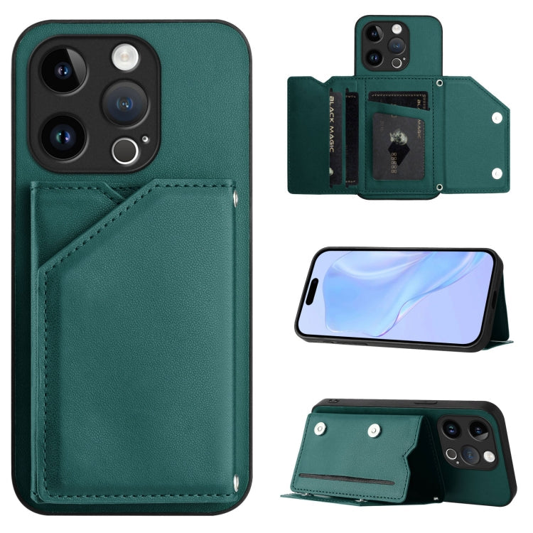 Skin Feel Four Card Slots Phone Case with Wrist Strap, For iPhone 14 Plus, For iPhone 14, For iPhone 14 Pro, For iPhone 14 Pro Max