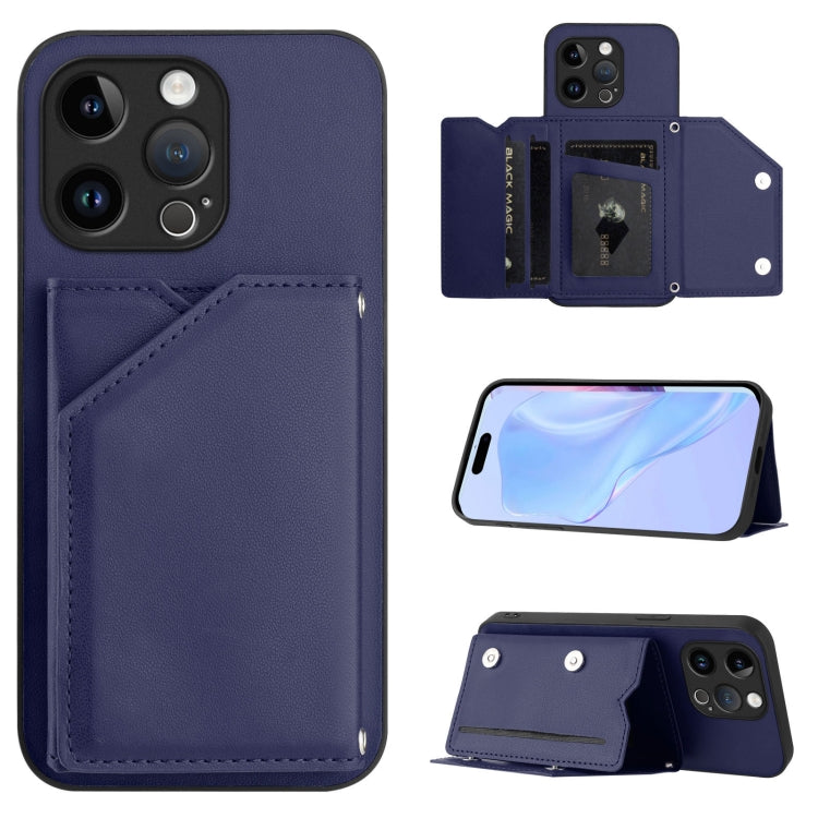 Skin Feel Four Card Slots Phone Case with Wrist Strap, For iPhone 14 Plus, For iPhone 14, For iPhone 14 Pro, For iPhone 14 Pro Max