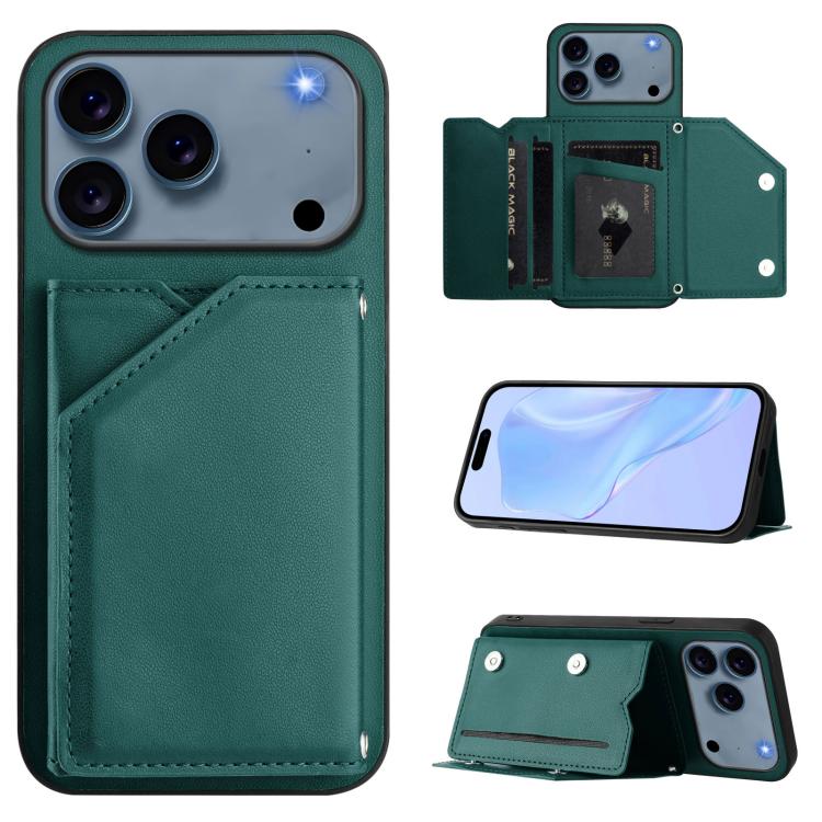 Skin Feel Four Card Slots Phone Case with Wrist Strap, For iPhone 17 Pro Max, For iPhone 17 Pro, For iPhone 17, For iPhone Air