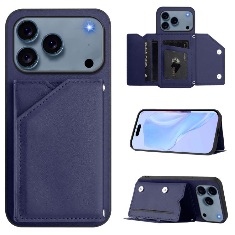 Skin Feel Four Card Slots Phone Case with Wrist Strap, For iPhone 17 Pro Max, For iPhone 17 Pro, For iPhone 17, For iPhone Air