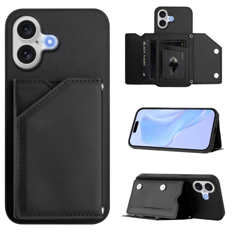 Skin Feel Four Card Slots Phone Case with Wrist Strap, For iPhone 17 Pro Max, For iPhone 17 Pro, For iPhone 17, For iPhone Air