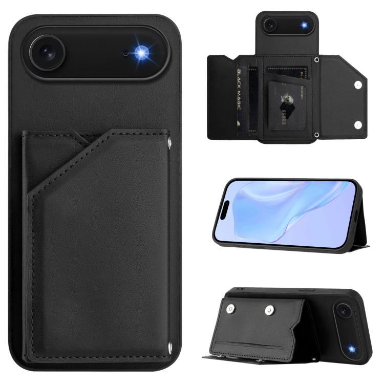 Skin Feel Four Card Slots Phone Case with Wrist Strap, For iPhone 17 Pro Max, For iPhone 17 Pro, For iPhone 17, For iPhone Air