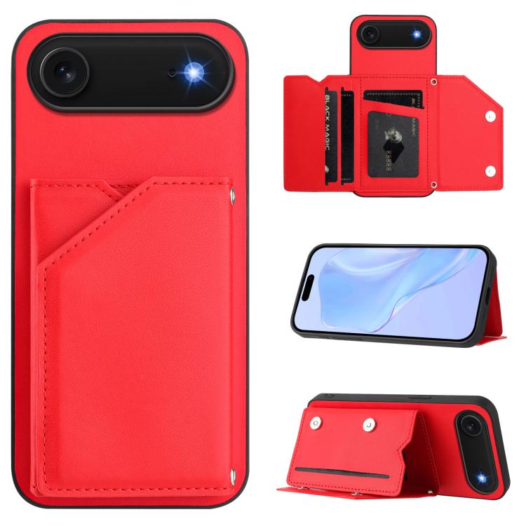 Skin Feel Four Card Slots Phone Case with Wrist Strap, For iPhone 17 Pro Max, For iPhone 17 Pro, For iPhone 17, For iPhone Air