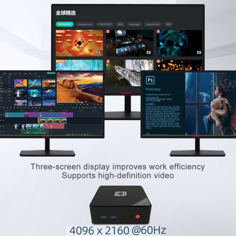 Jumper N100 Pro II Mini PC, Intel 12th Generation Alder Lake-N N100 Quad-core Dual RJ45, RAM: 8GB, ROM: 256GB(US Plug)