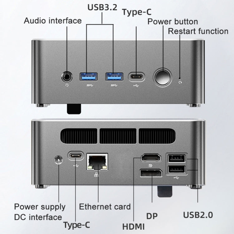 Jumper i5H Mini PC, Intel Alder Lake-N i5-12450H Octa-core 4.4GHz, RAM: 16GB, ROM: 512GB(US Plug)