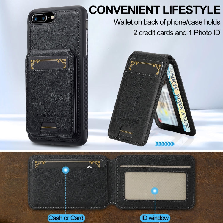 For iPhone 17e / 16e LC.IMEEKE L3 Series Detachable RFID Card Bag Magsafe Phone Case(Black)