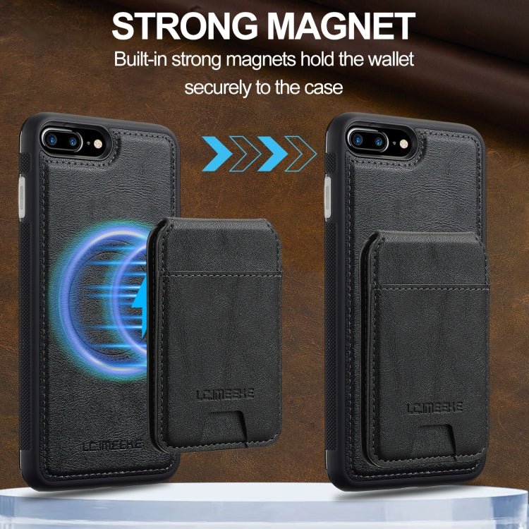 For iPhone 17e / 16e LC.IMEEKE L3 Series Detachable RFID Card Bag Magsafe Phone Case(Black)